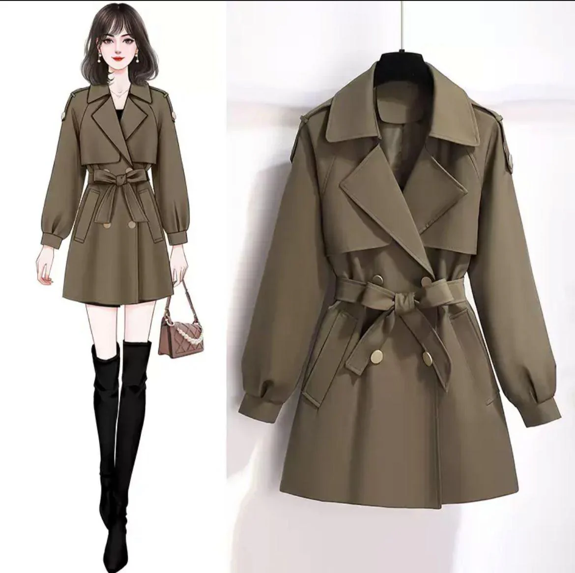 Janice Luxe Short Trenchcoat - Image 4