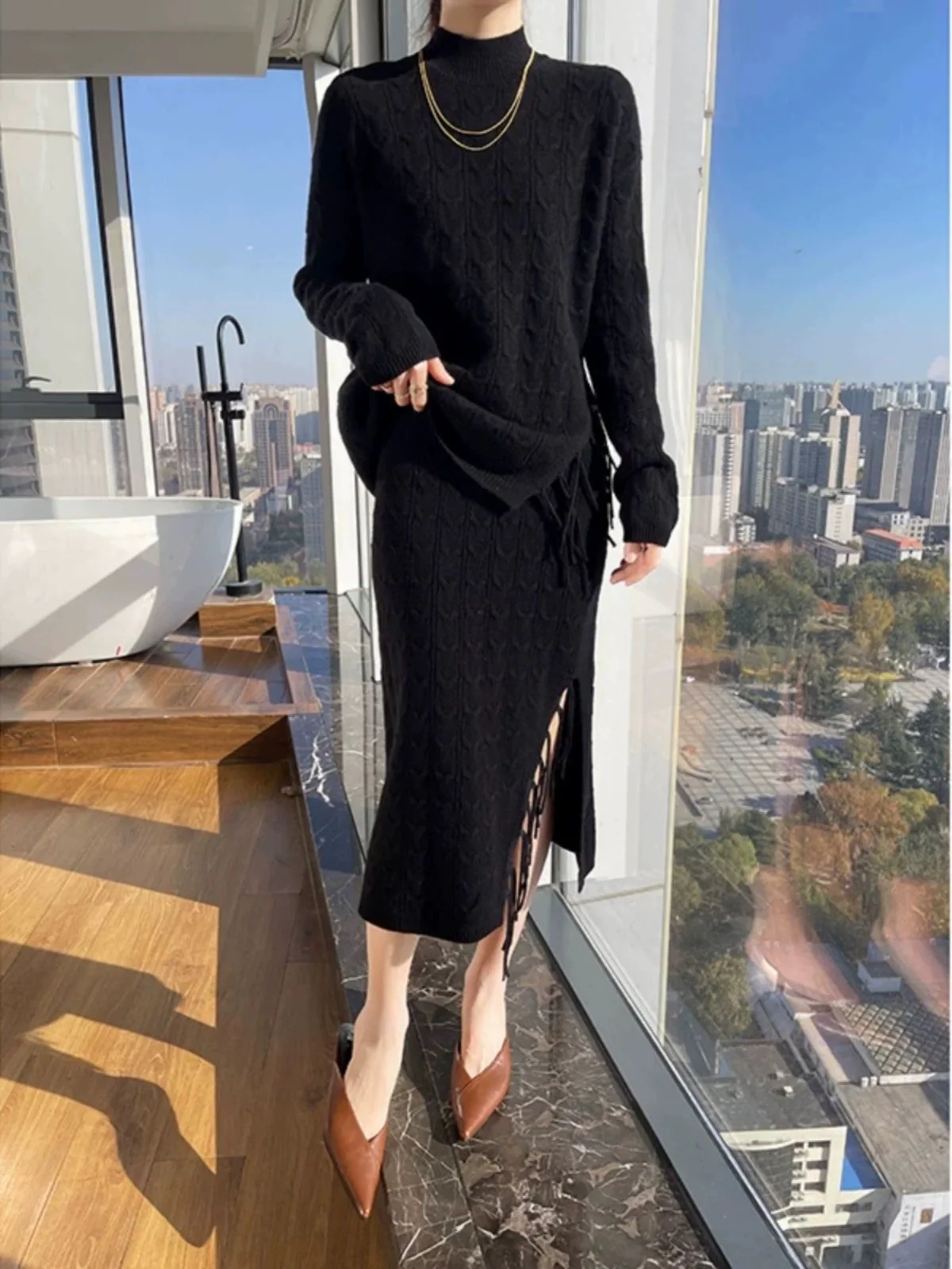 Jiah Winter Coord Set - Set of Sweater and Skirt - Image 12