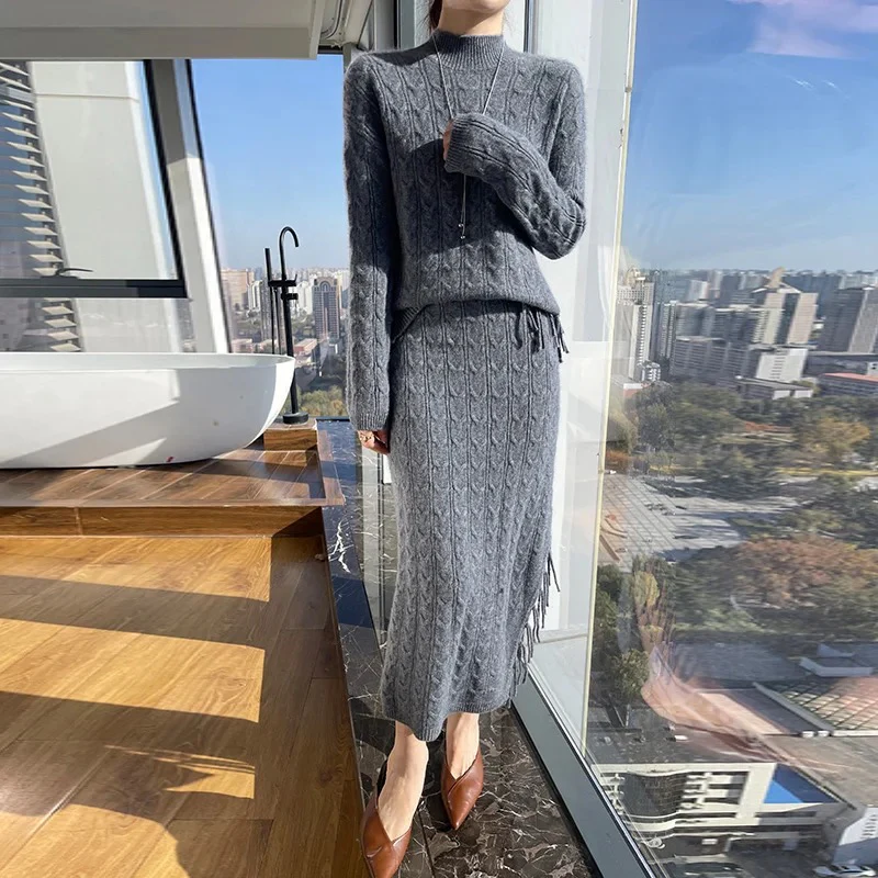 Jiah Winter Coord Set - Set of Sweater and Skirt - Image 2