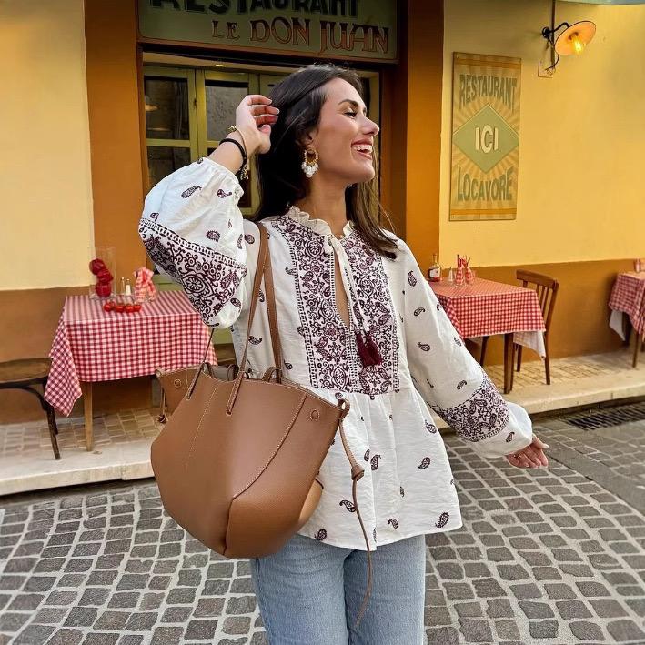 Joelle Printed Summer Top In White - Image 2