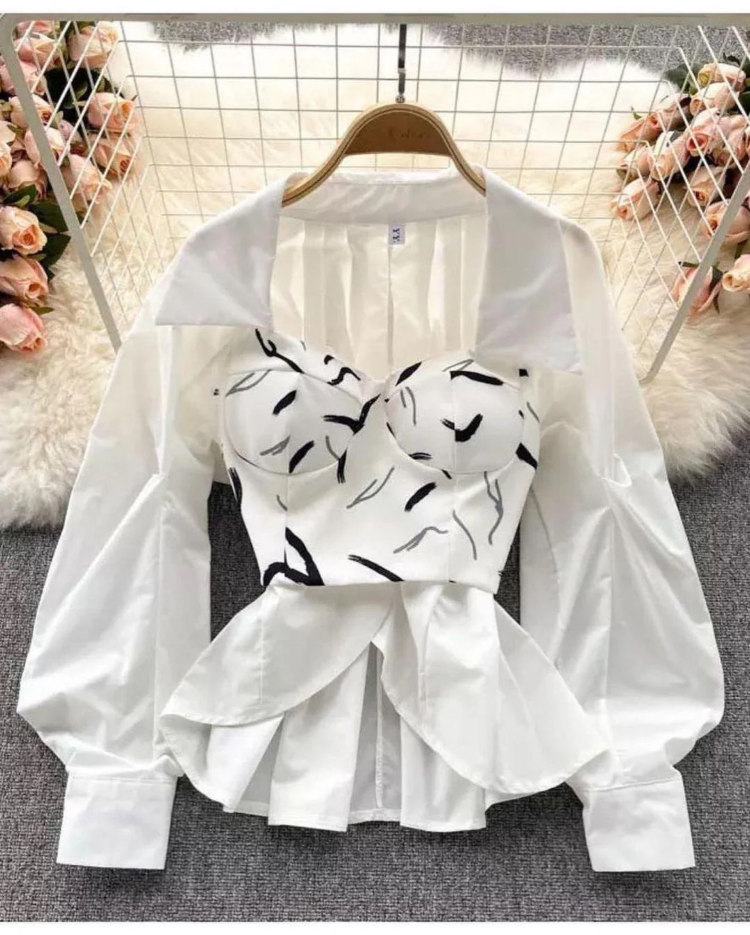 Joey Statement Blouse In Whiite - Image 4