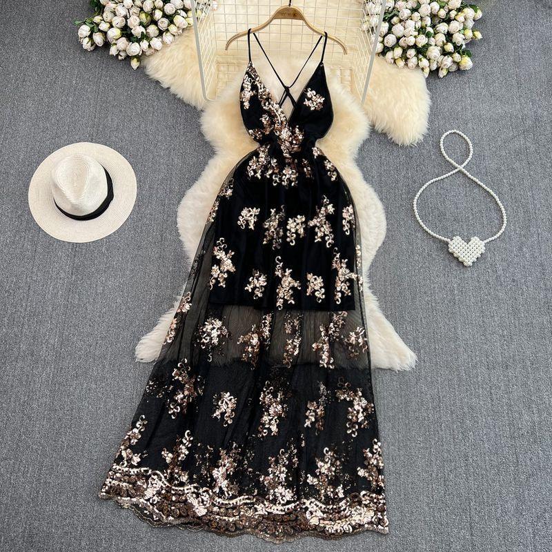 Joshua Sequined Maxi Dress In Black
