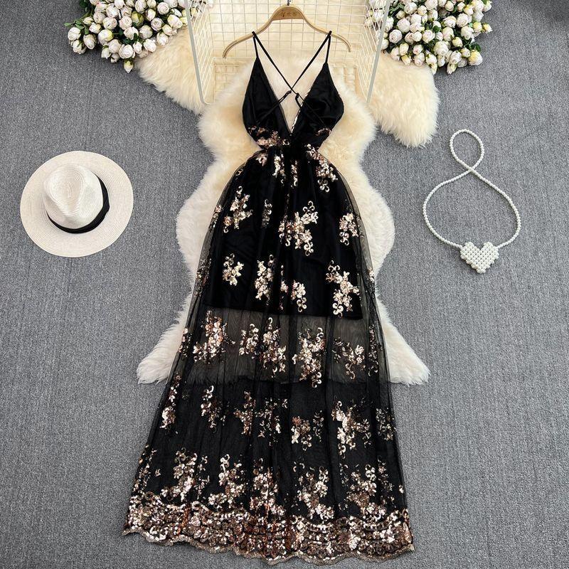 Joshua Sequined Maxi Dress In Black - Image 3