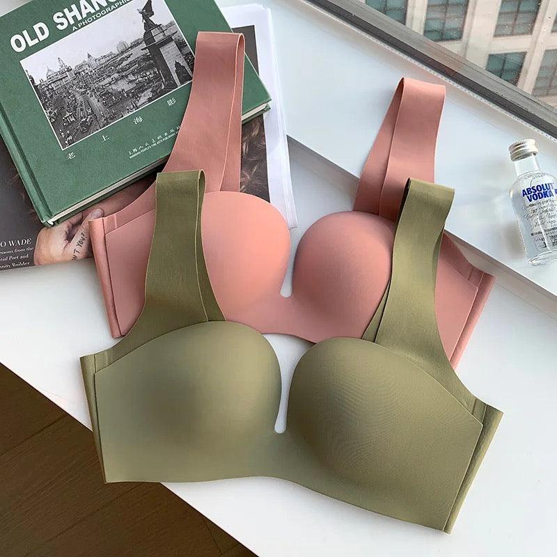 Kanette Seamless Pushup Bralettes In Peach - Image 2