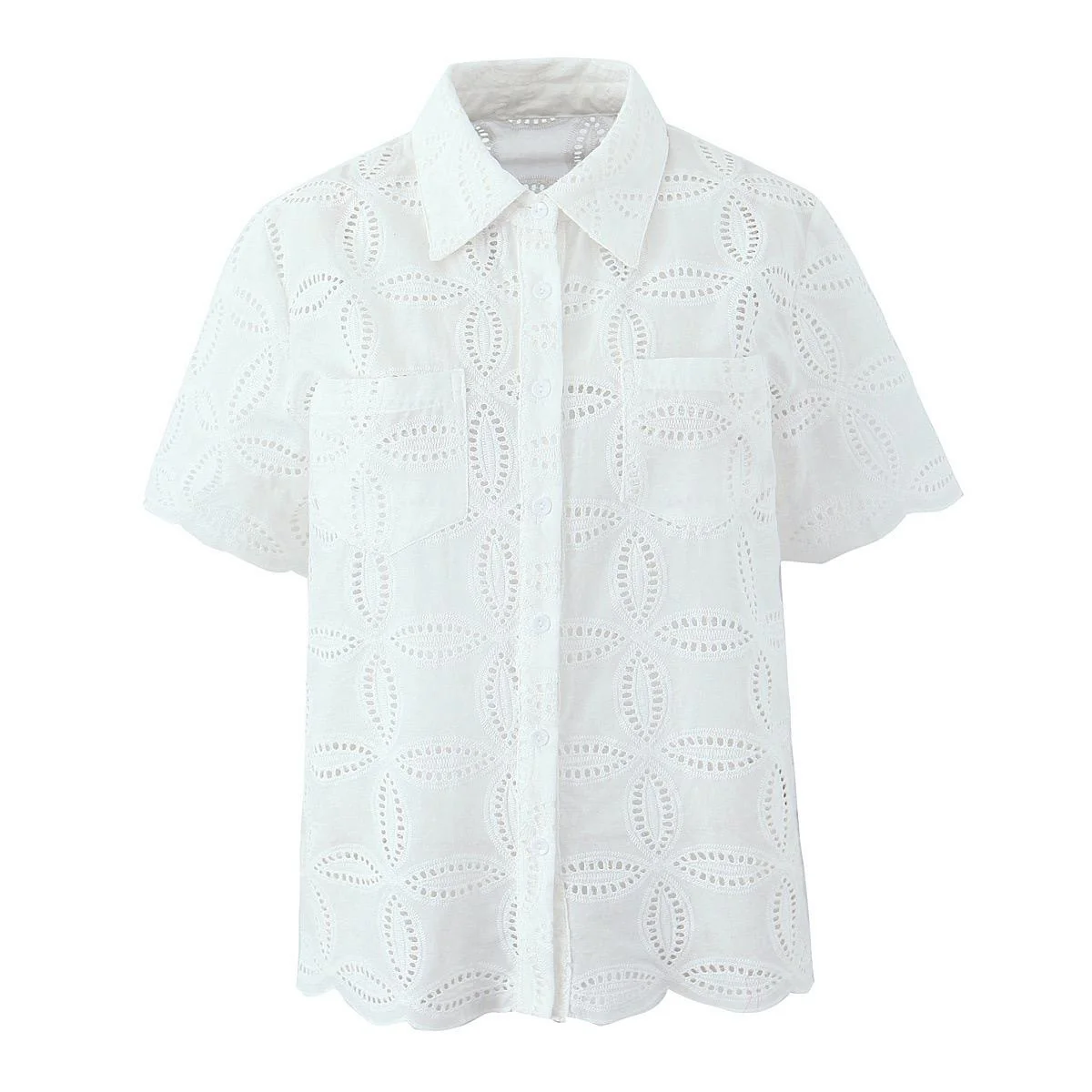 Karen Eyelet Summer Coord Set In White - Image 4
