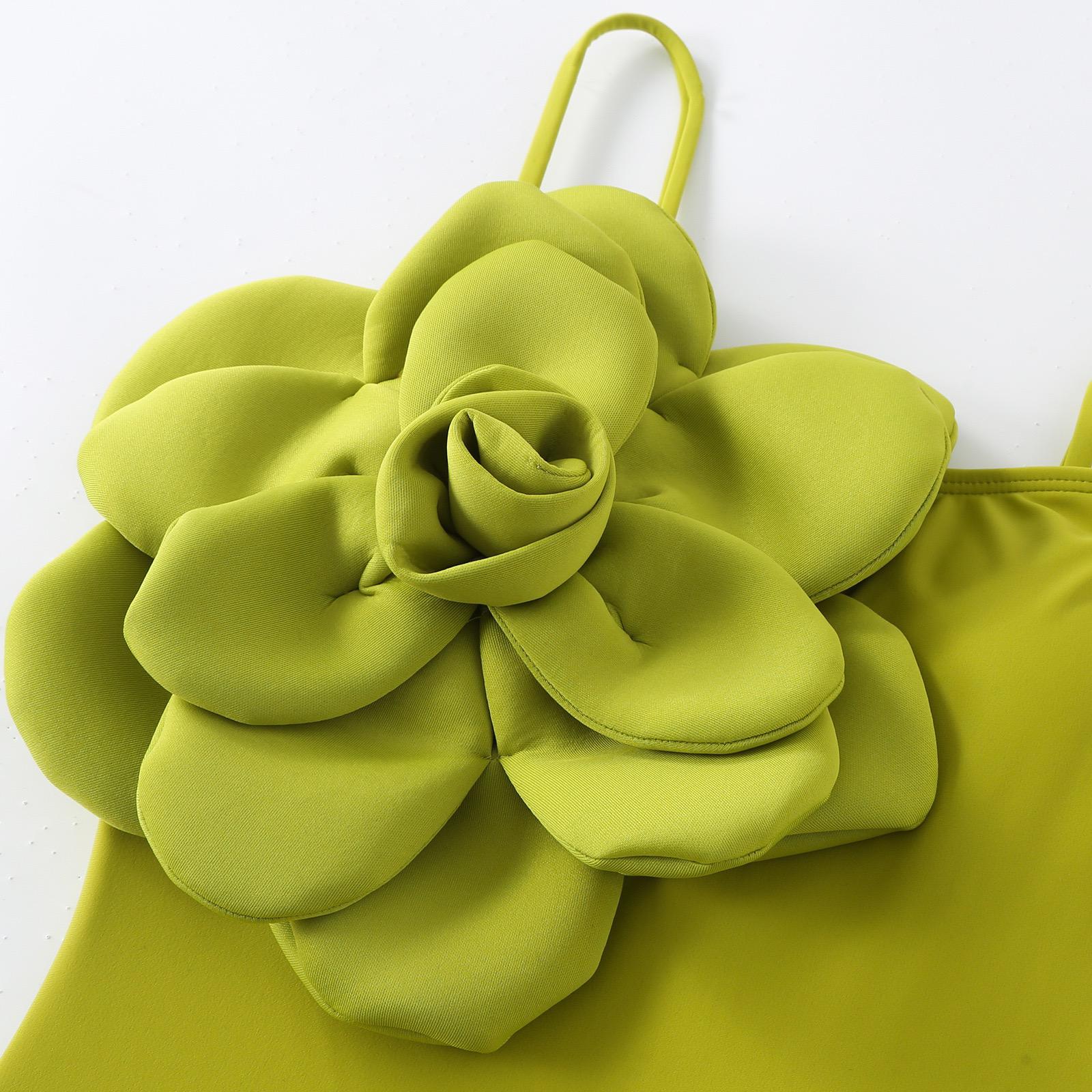 Kelly Rosette Swimsuit With Skirt In Neon - Image 5