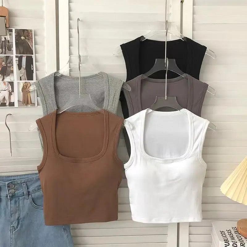 Kelly Tank Tops with Inbuilt Bra In Grey - Image 6