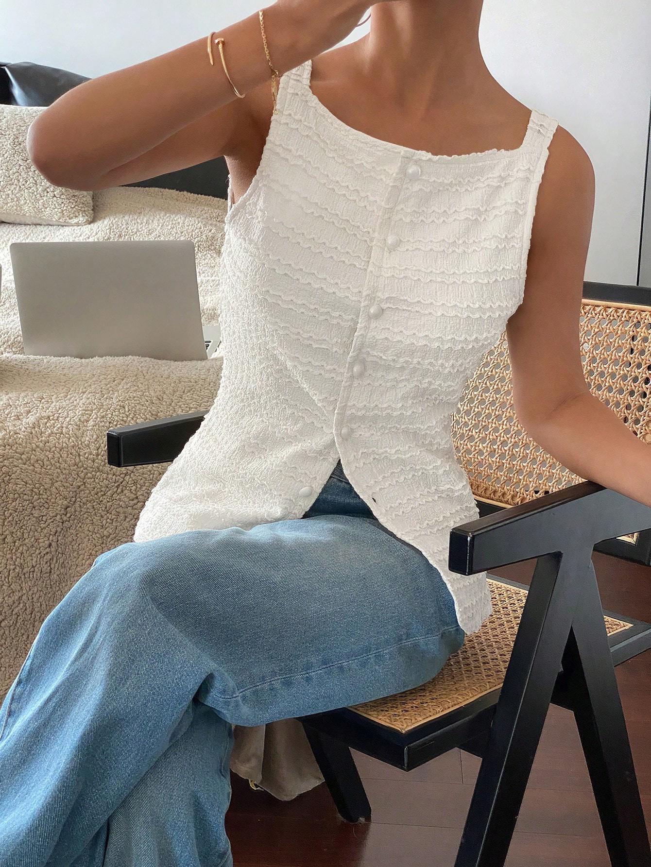 Ketta Statement Summer Top In White - Image 3