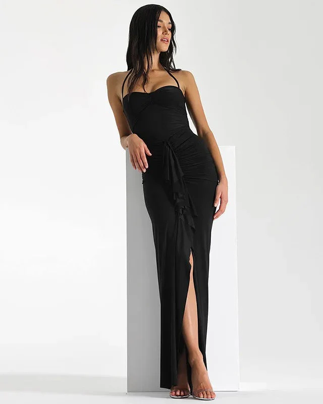 Keya Bodycon Midi Dress with Ruffle - Image 6