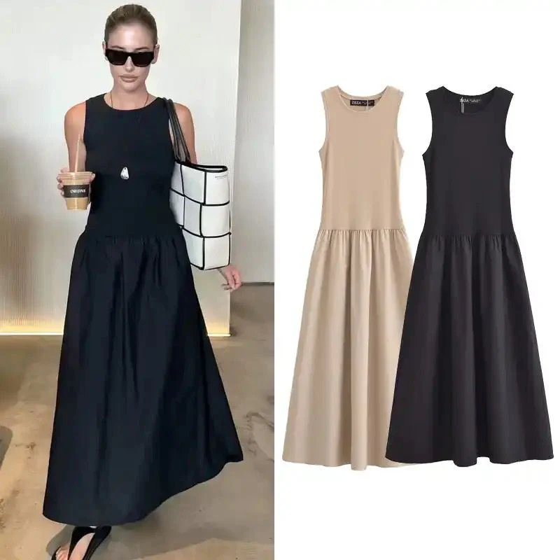 Keya Drop Waist Midi Dress In Beige - Image 4