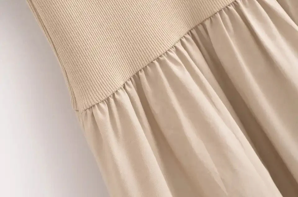 Keya Drop Waist Midi Dress In Beige - Image 5