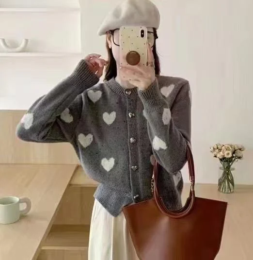 Kiana Cute Woolen Sweater with Heart Detail - Image 4