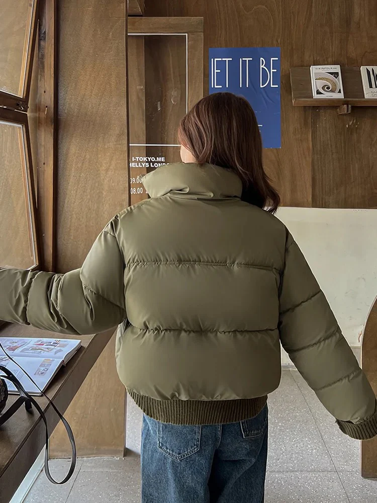 Kio Warm Parka Jacket In Army Green - Image 3