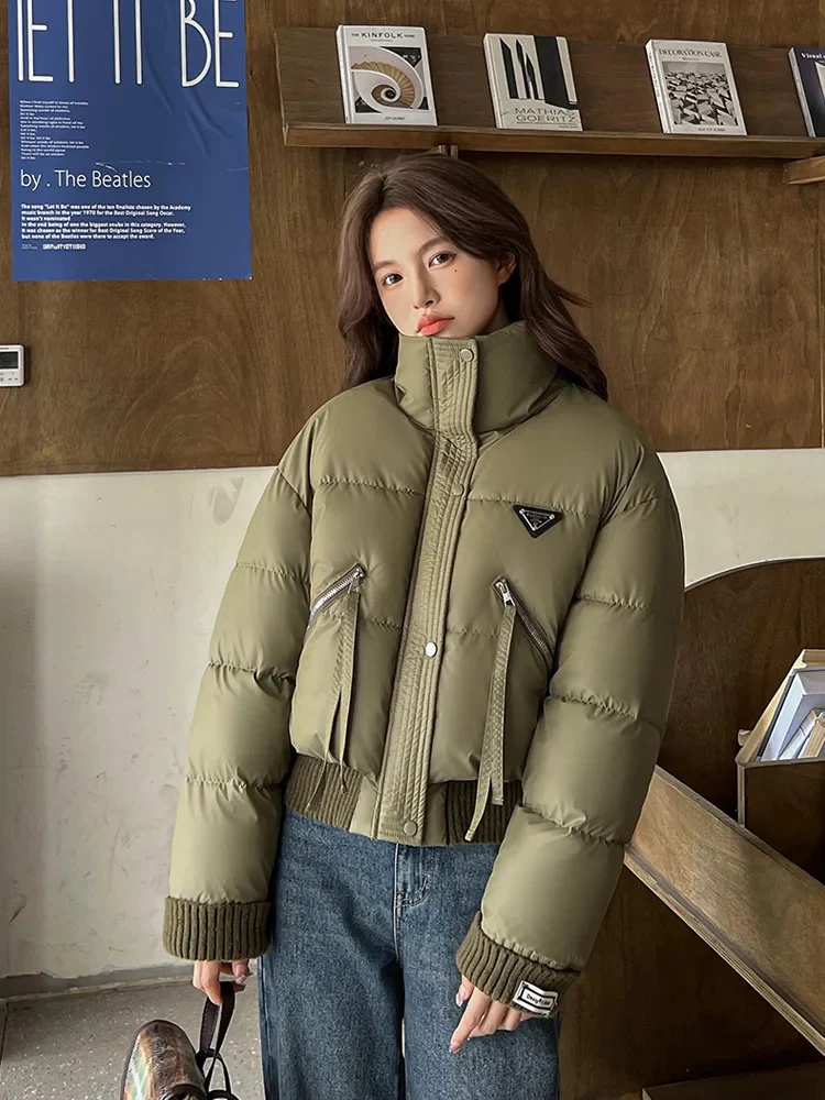 Kio Warm Parka Jacket In Army Green - Image 5