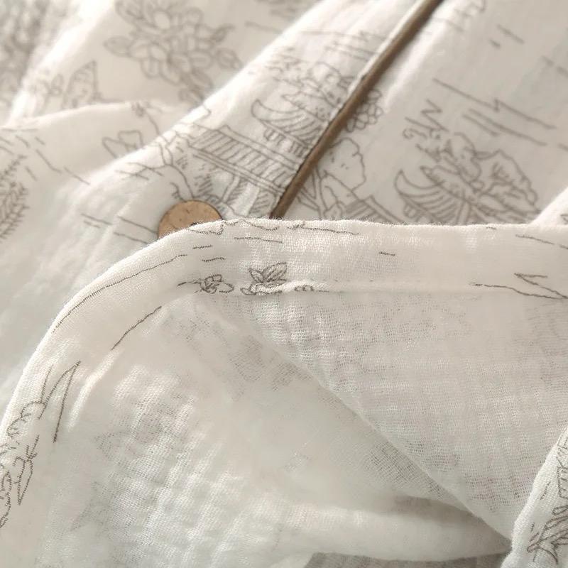 Lara 3 Pc Set Cotton Nightsuit In Off-White - Image 3
