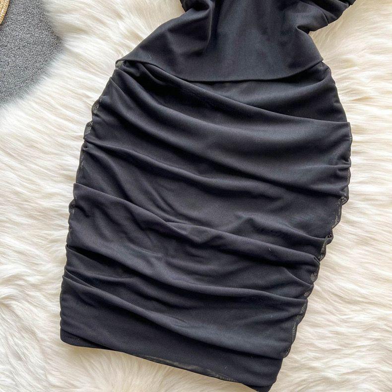 Lasa Ruched Mini Bodycon Mesh Dress - Image 2