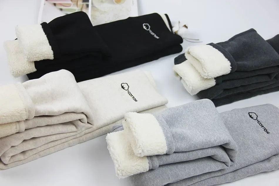 Lateno Premium Fleece Leggings In Grey - Image 4