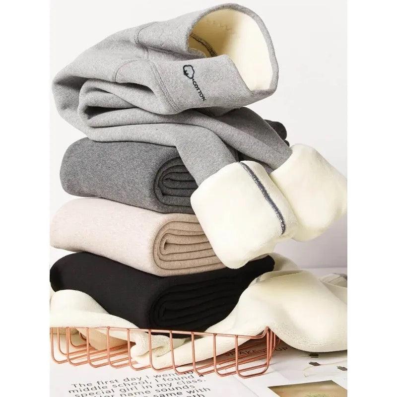 Lateno Premium Fleece Leggings In Grey - Image 3