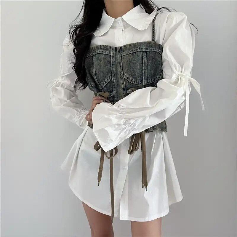 Lea Luxury Corset Top with Shirt - Image 5