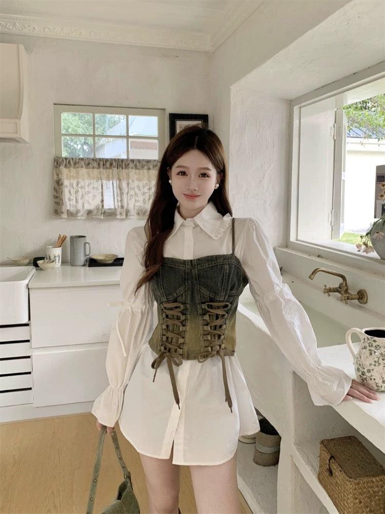 Lea Luxury Corset Top with Shirt - Image 7