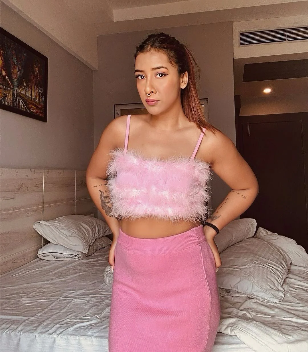 Leena Statement Coord Set In Pink - Image 4