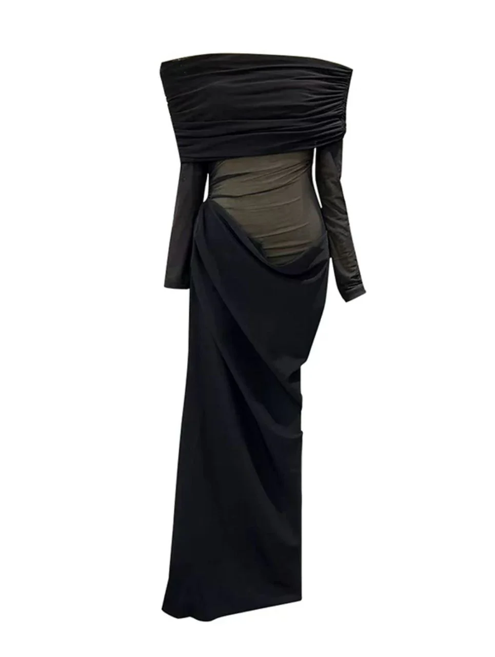 Lerica Bodycon Mesh Dress In Black - Image 5