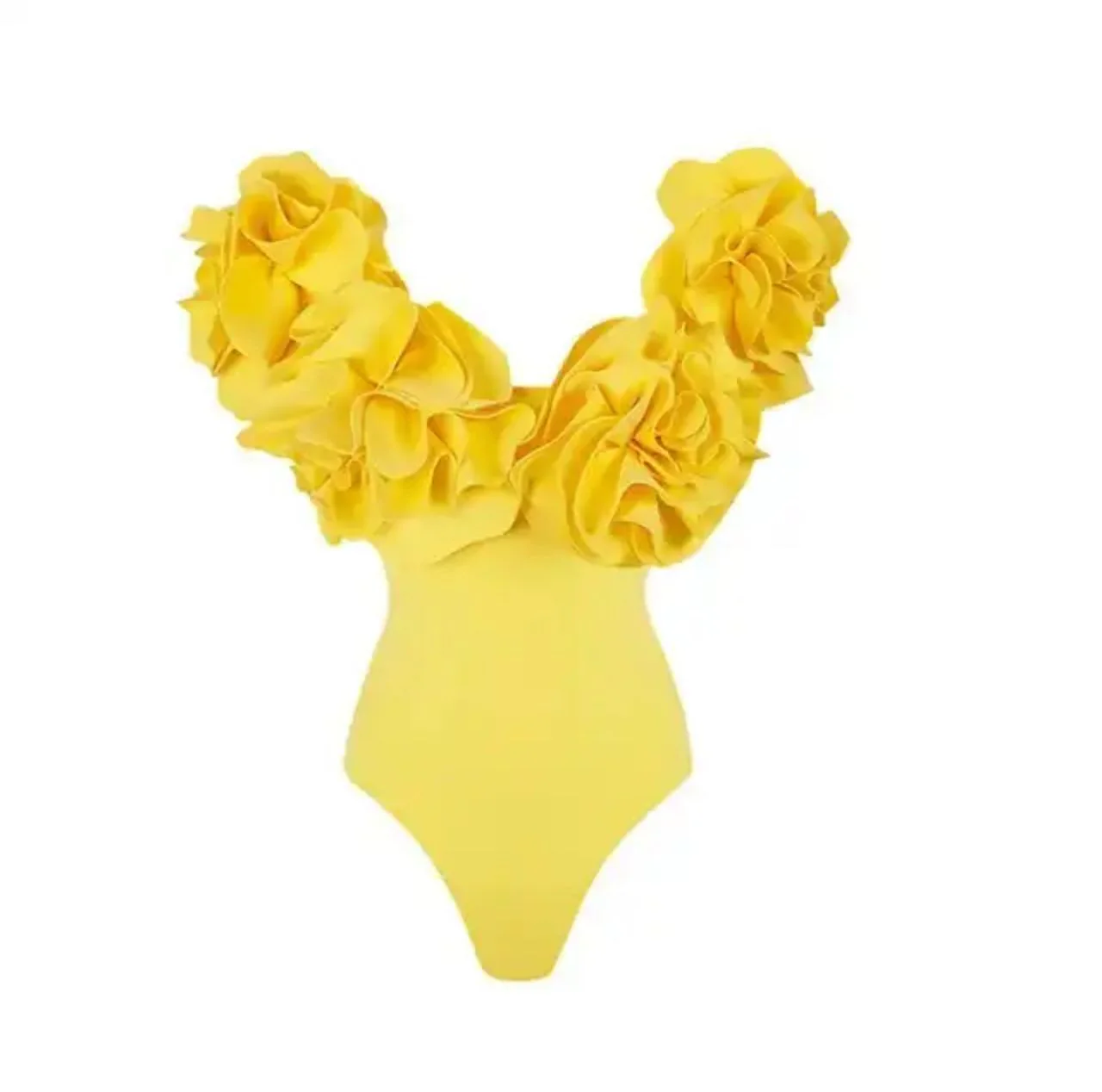 Liana Swimsuit With Sarong Skirt In Yellow - Image 3