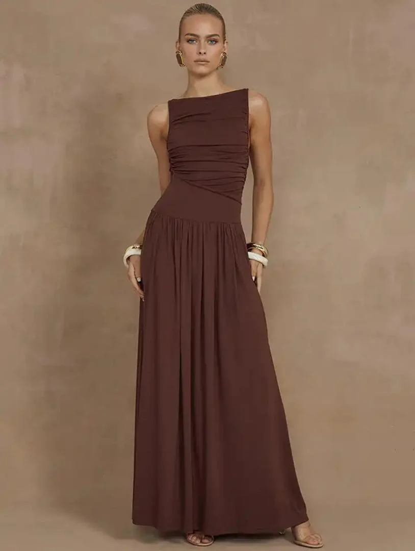 Libya Statement Maxi Dress In Maroon - Image 4