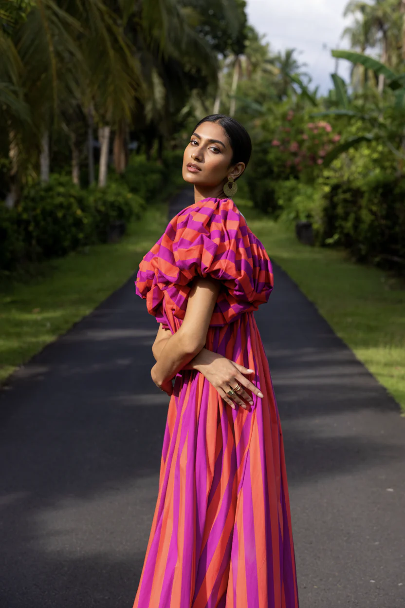Lisba Luxury Striped Maxi Dress In Multicolor - Image 2