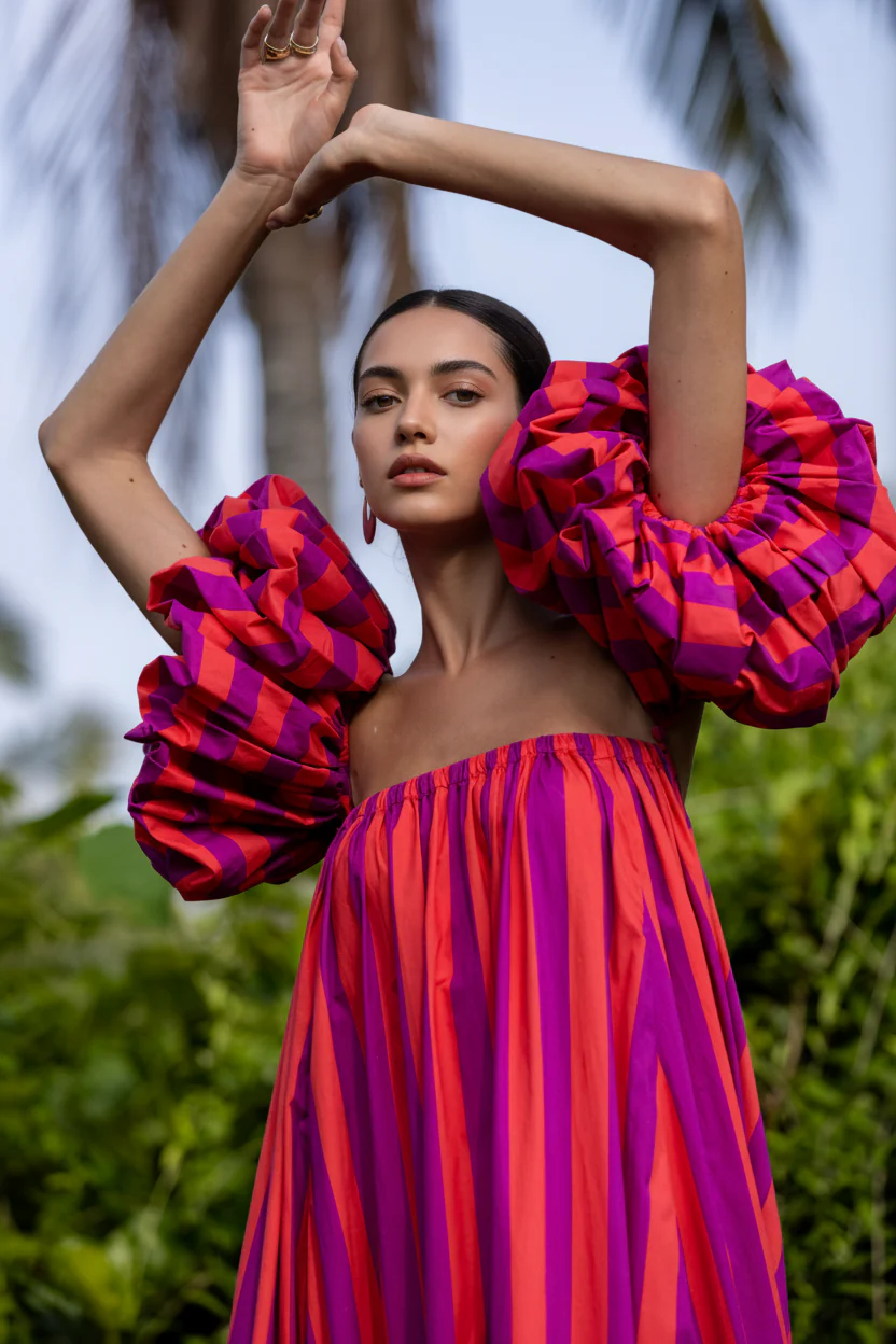 Lisba Luxury Striped Maxi Dress In Multicolor - Image 3