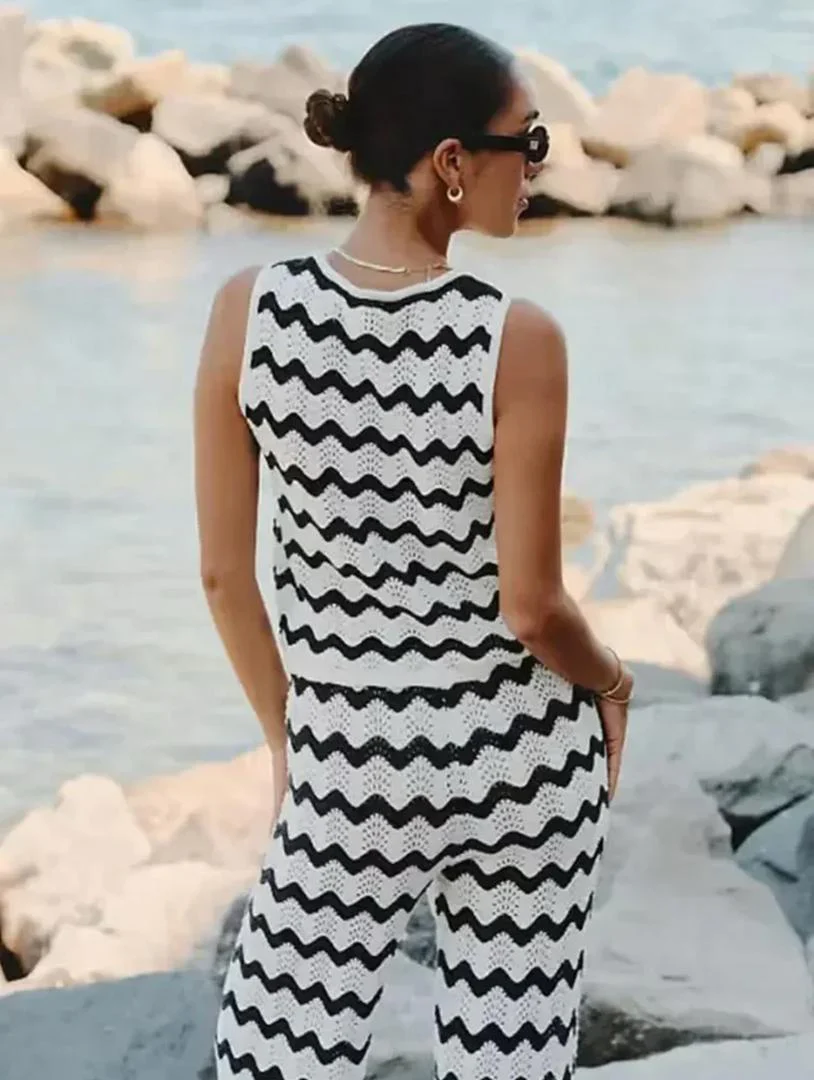 Lizale Luxe Soft Knit Coord Set In White - Image 5