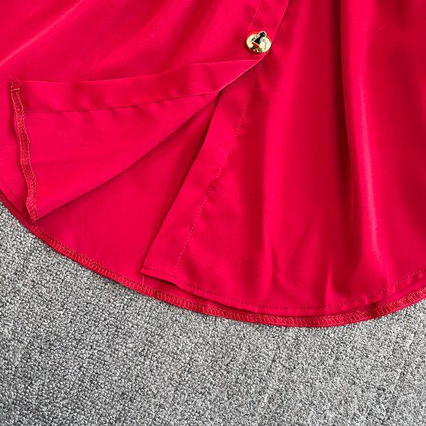 Locaste Statement Shirt With Belt In Red - Image 4