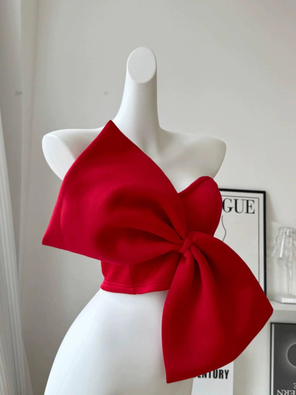 Love Bow Detailed Blouse In Red - Image 3