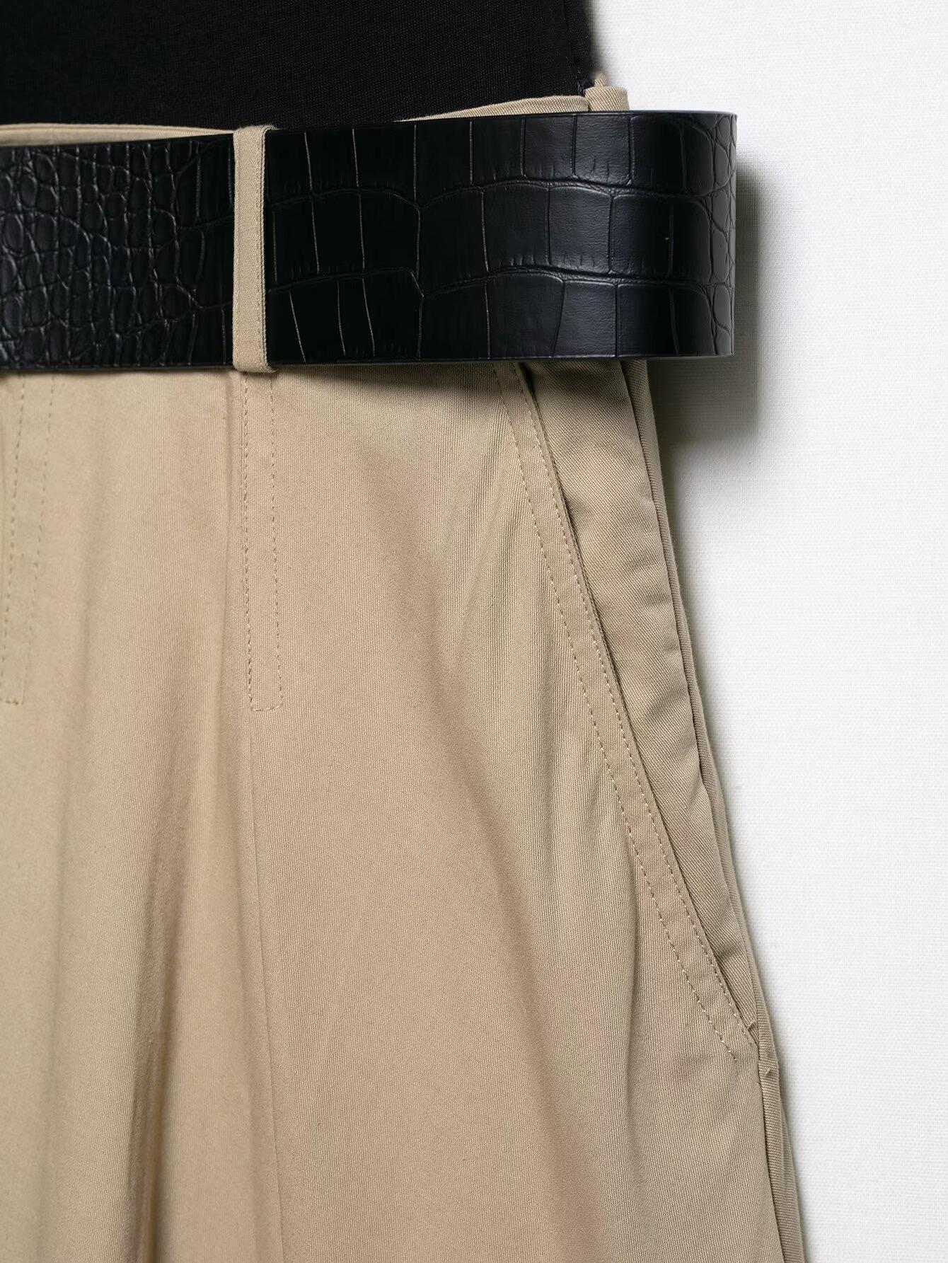 Lucy Luxe Elegant Pleated Dress With Belt In Black - Image 5