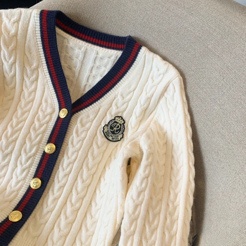 Luisa Woolen Cardigan In Off White - Image 3