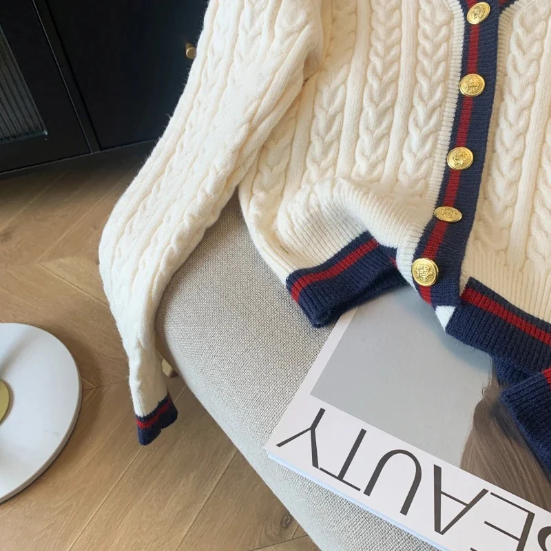 Luisa Woolen Cardigan In Off White - Image 6
