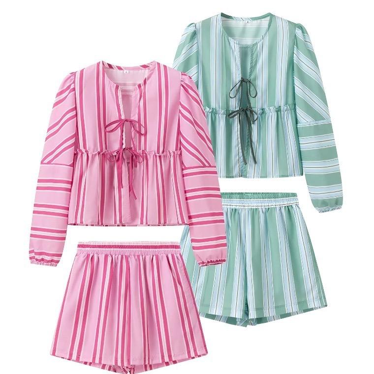 Lumina Striped Summer Coord In Green - Image 4