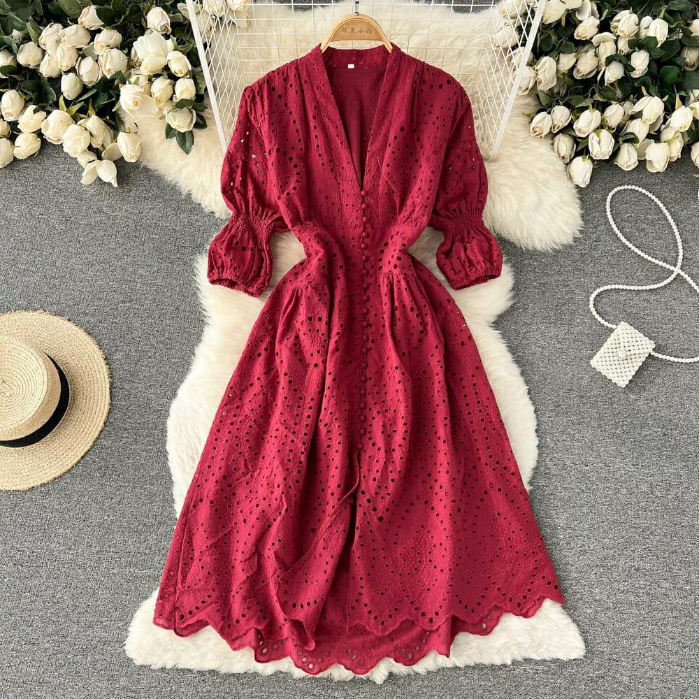 Luna Summer Cotton Eyelet Dress - Image 13