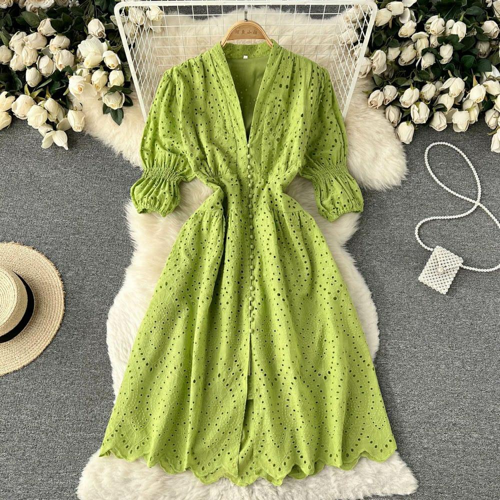 Luna Summer Cotton Eyelet Dress - Image 3
