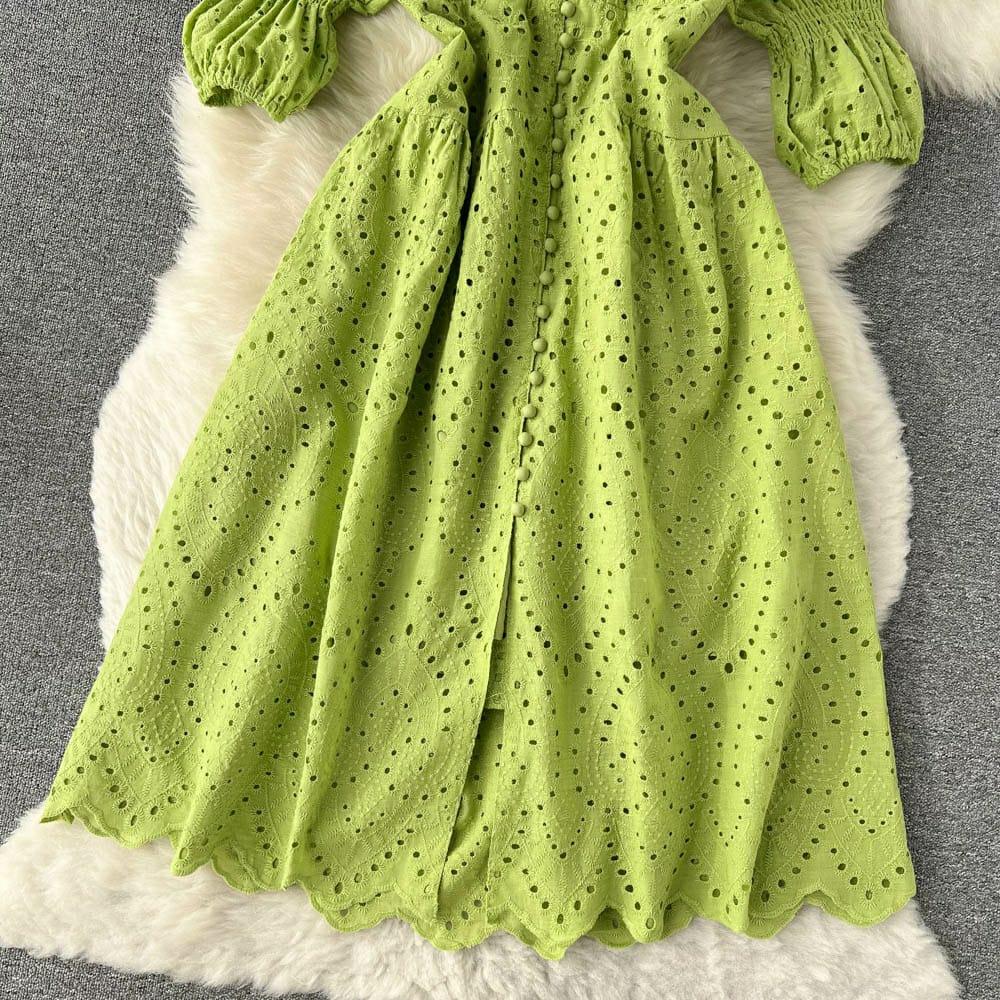 Luna Summer Cotton Eyelet Dress - Image 4