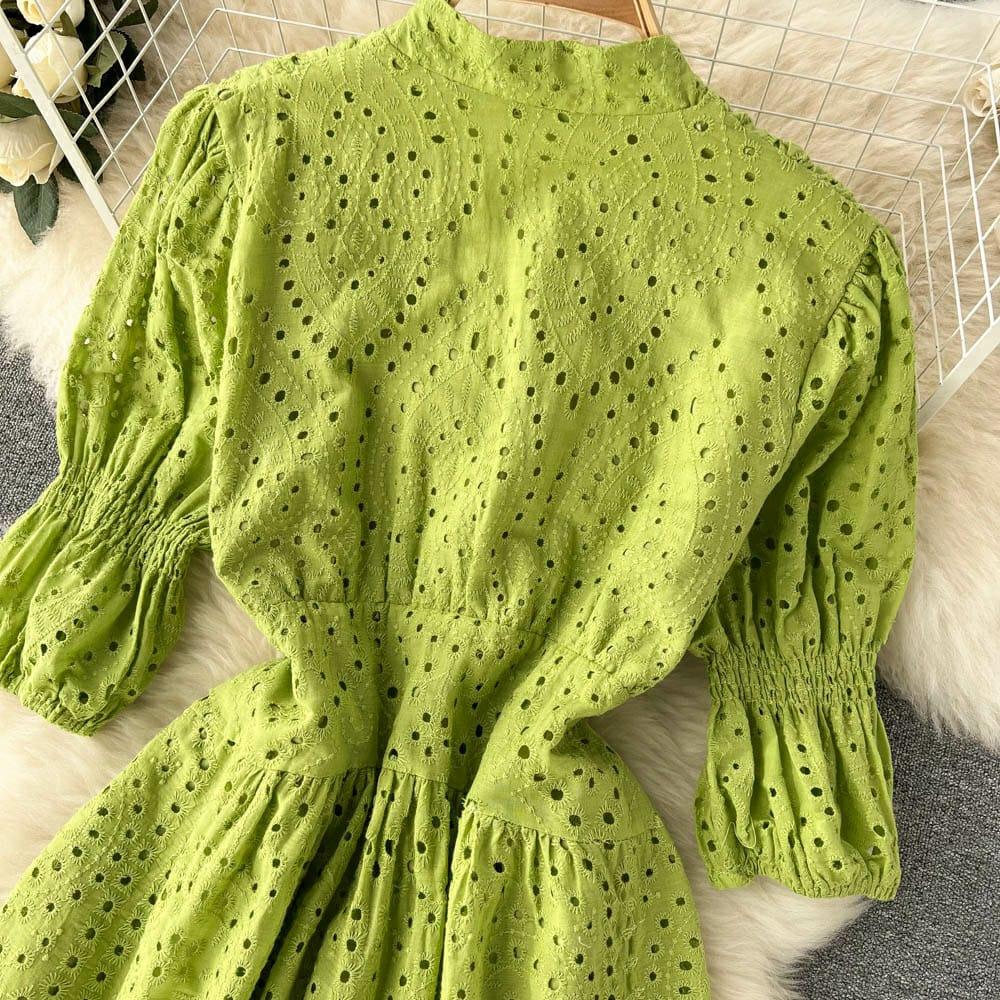 Luna Summer Cotton Eyelet Dress - Image 5