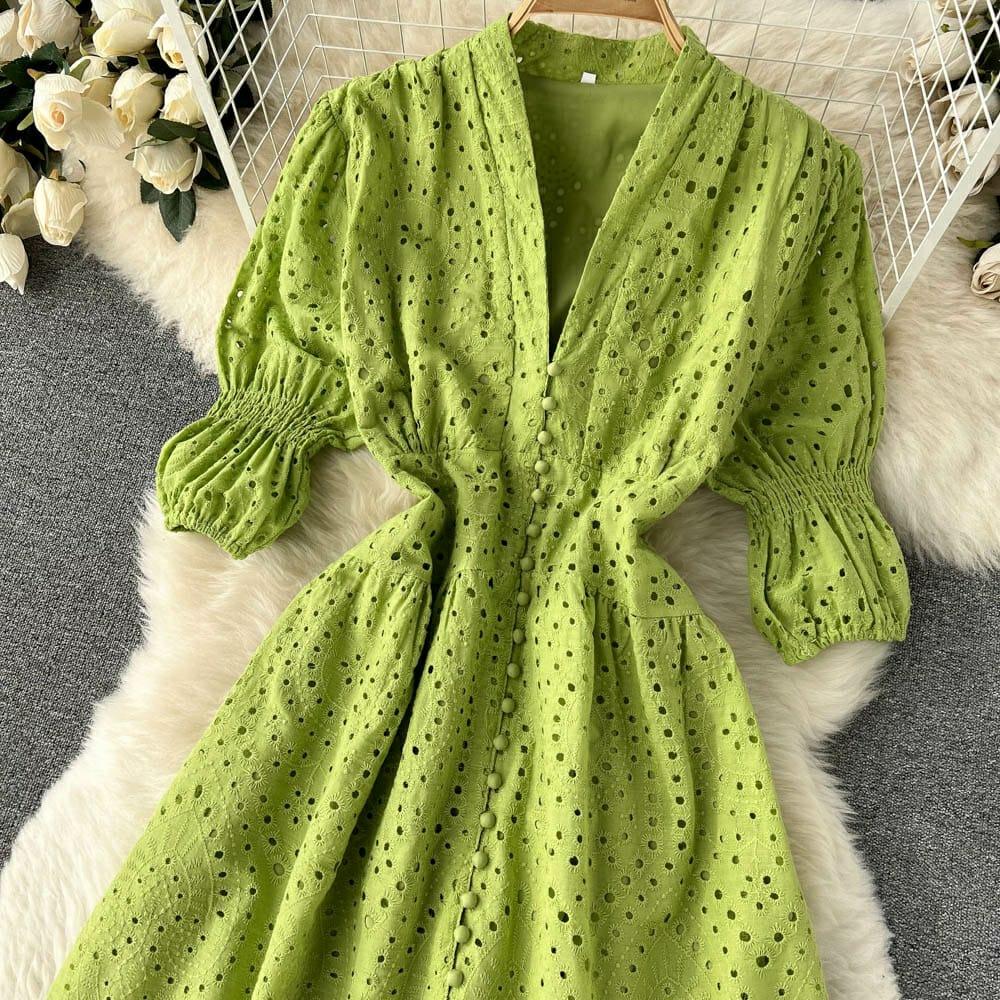 Luna Summer Cotton Eyelet Dress - Image 6