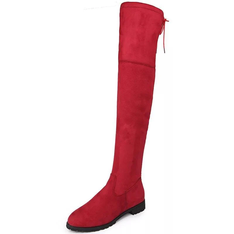 Luxury Flat Suede Boots - Image 6