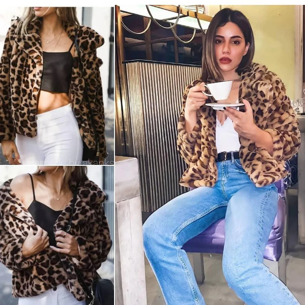 Luxury Leopard Soft Fur Jacket In Brown - Image 3