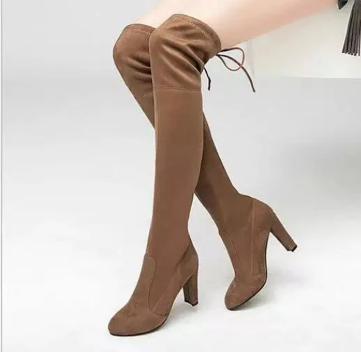 Luxury Suede Heels Boots - Image 4