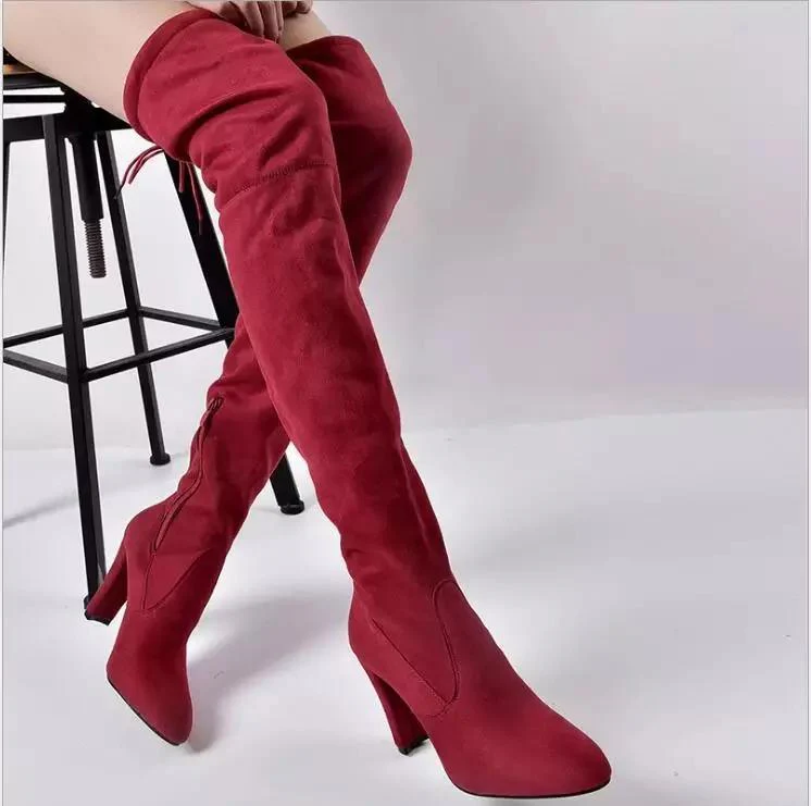 Luxury Suede Heels Boots - Image 6