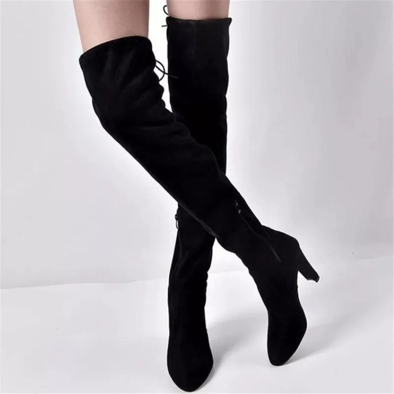 Luxury Suede Heels Boots - Image 8