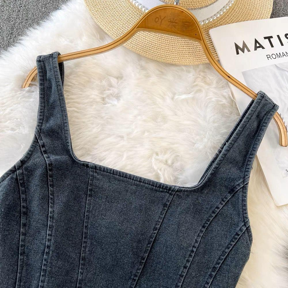 Lyubov Denim Crop Tops - Image 4