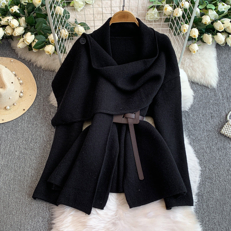 Maddox Luxe Winter Cape With Belt - Image 2