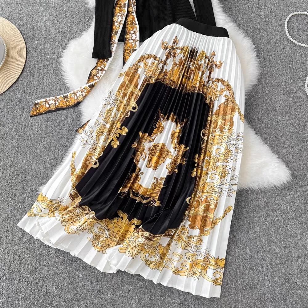 Madine Vintage Coord Set with Belt In Black - Image 3